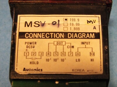 AUTONICS MSV-01 199,9mV Voltmeter