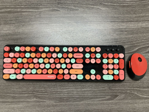 Combo inalámbrico de teclado y mouse Mofii, teclas redondas multicolores, PC/Laptop/Mac - Imagen 11 de 11