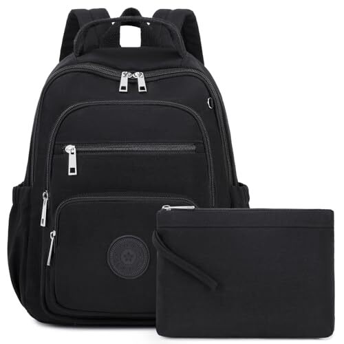 Mini Backpack for Women, 2pcs Small Backpack for Ladies Backpack Purse Black