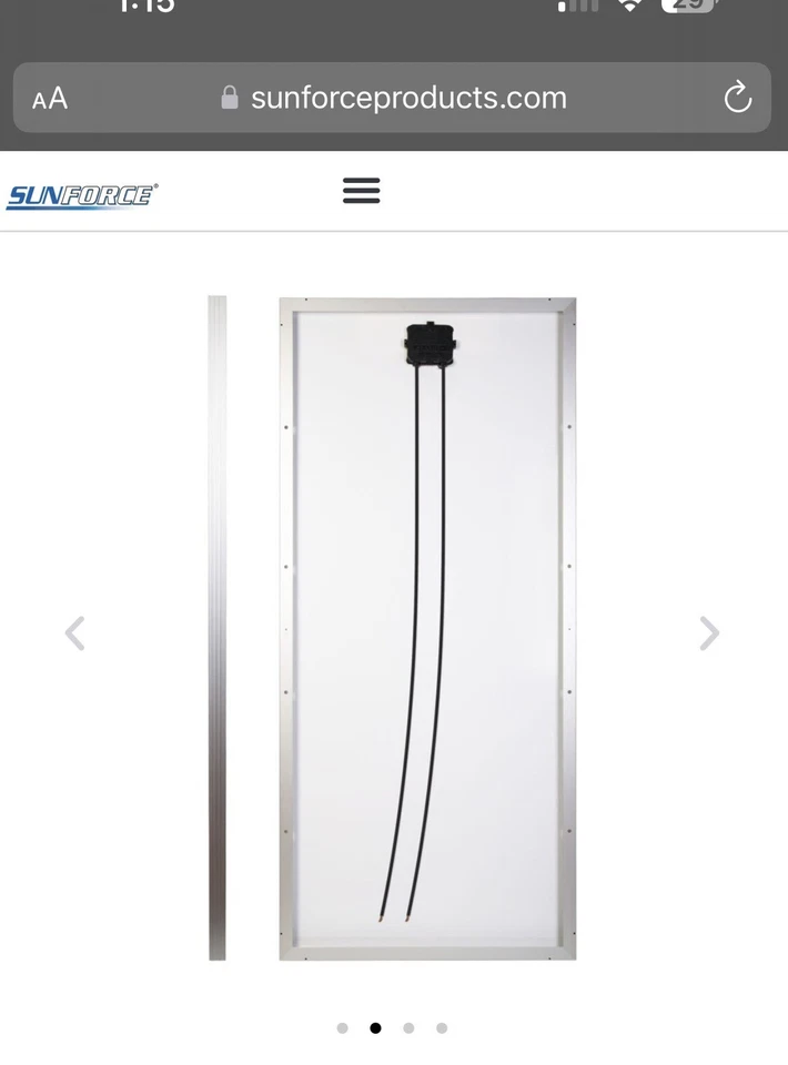 PANEL SOLAR CRISTALINO Sunforce 175 vatios, 12 voltios Foto 2 de 3