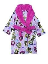Disney Girls Princess Ariel Belle Rapunzel White Plush bath Robe size 5T