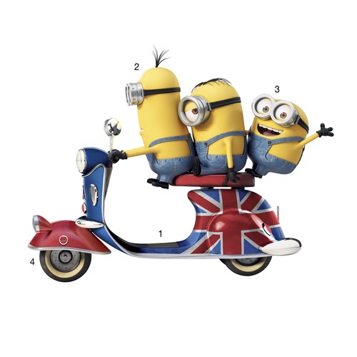 CALCOMANÍAS DE PARED MINIONS 33"x 26" pegatinas gigantes para habitación decoración de películas Despicable Me NUEVO - Imagen 2 de 3