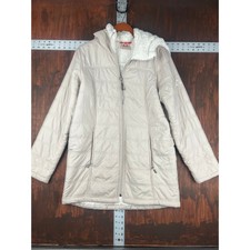 Gerry Sherpa Lined Puffer Jacket Outerwear Cream White Womens Small New Nwot