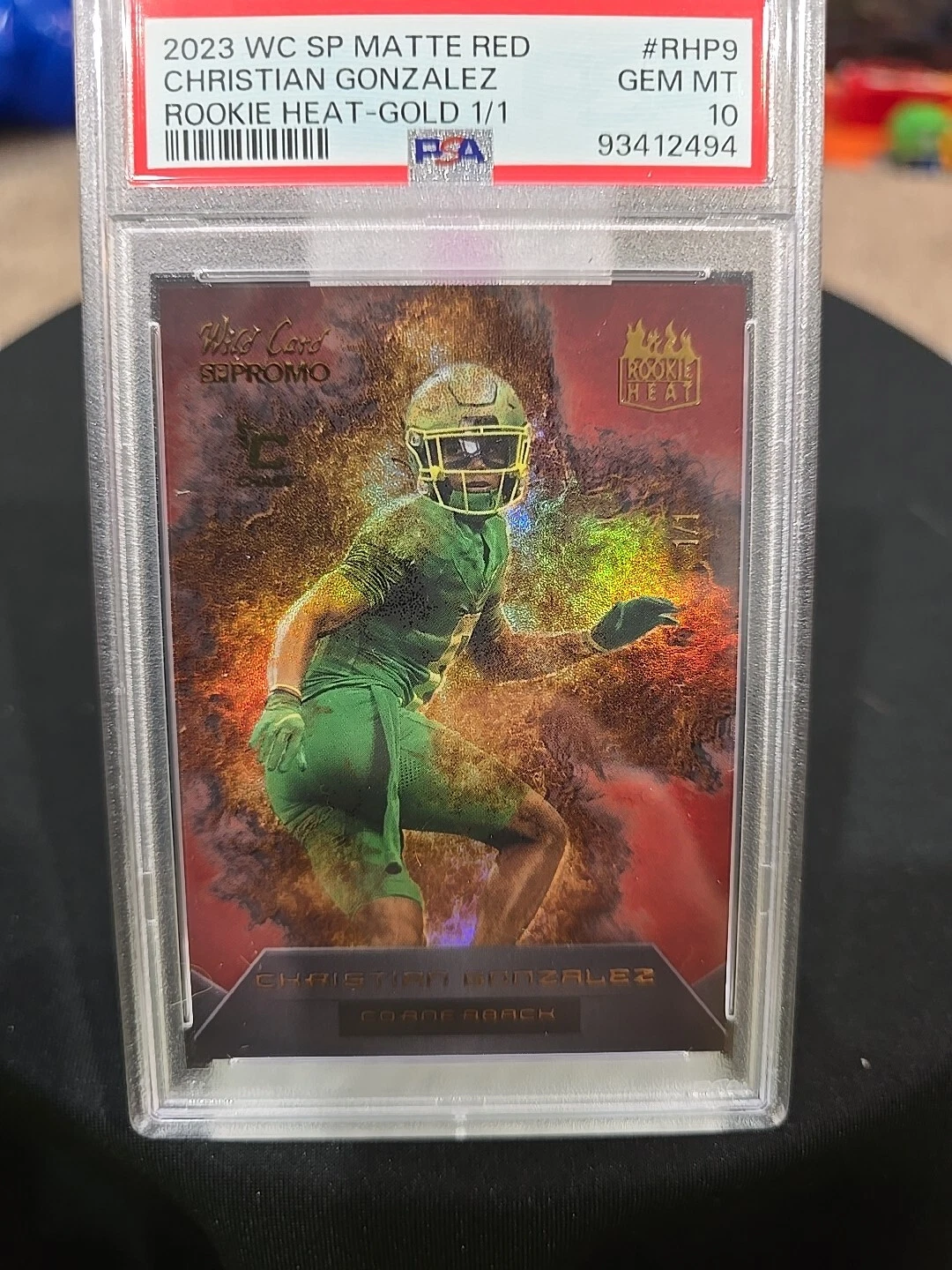Christian Gonzalez Wild Card SP Matte Red Rookie Heat #RHP9 Gold 1/1
