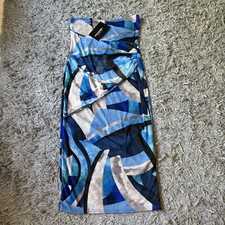 Blue Pretty Little Thing Long Dress Size UK 14