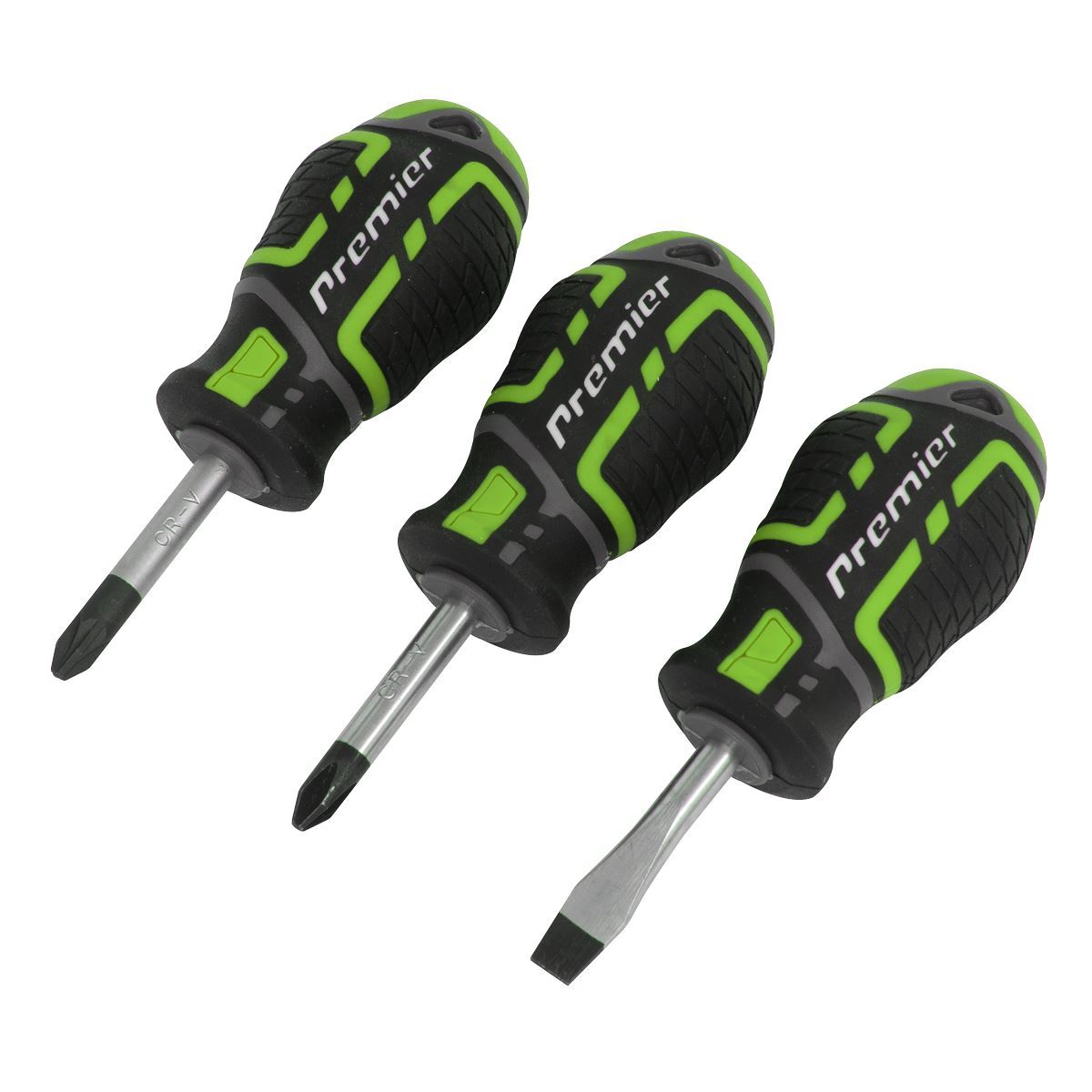 Sealey Screwdriver Set 3pc Gripmax&reg; Stubby - Ciao Vis AK4328HV