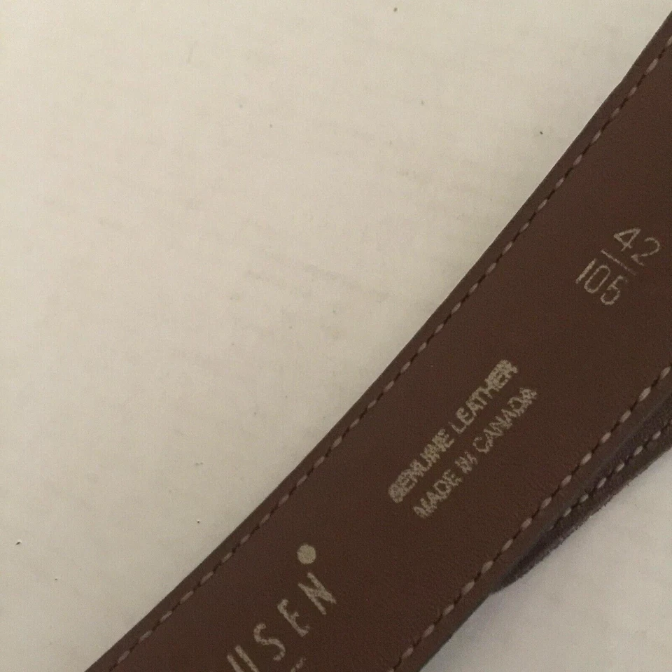 Cinturón Van Heusen Para Hombre Negro Cuero Genuino Metal Tono Dorado Hebilla talla 42 Foto 3 de 4