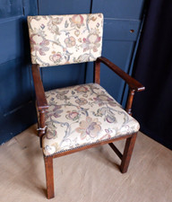 Antique Oak Armchair Georgian Jacobean Style Side Farmhouse Rustic Chair