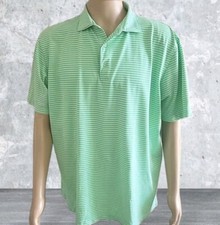 Peter Millar Summer Comfort Polo Shirt Mens XL Green Striped Golf Performance