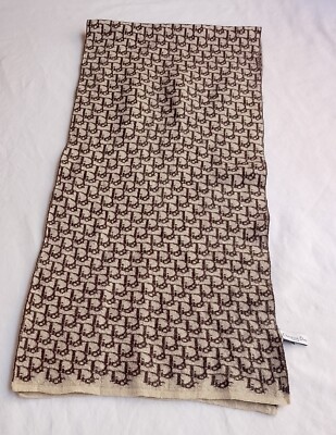 Christian dior auth muffler scarf stole wrap wool mark | eBay