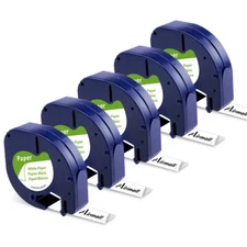 LT 91330 Compatible Dymo Letratag Refills Paper Label Maker Tape White 12mm 5PK