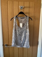 BNWT ZARA Silver Sequin Top Size S