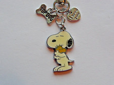 PEANUTS SNOOPY WOODSTOCK TOP DOG LOVE KEY CHAIN CLIP FOR PURSE FOB BACKPACK