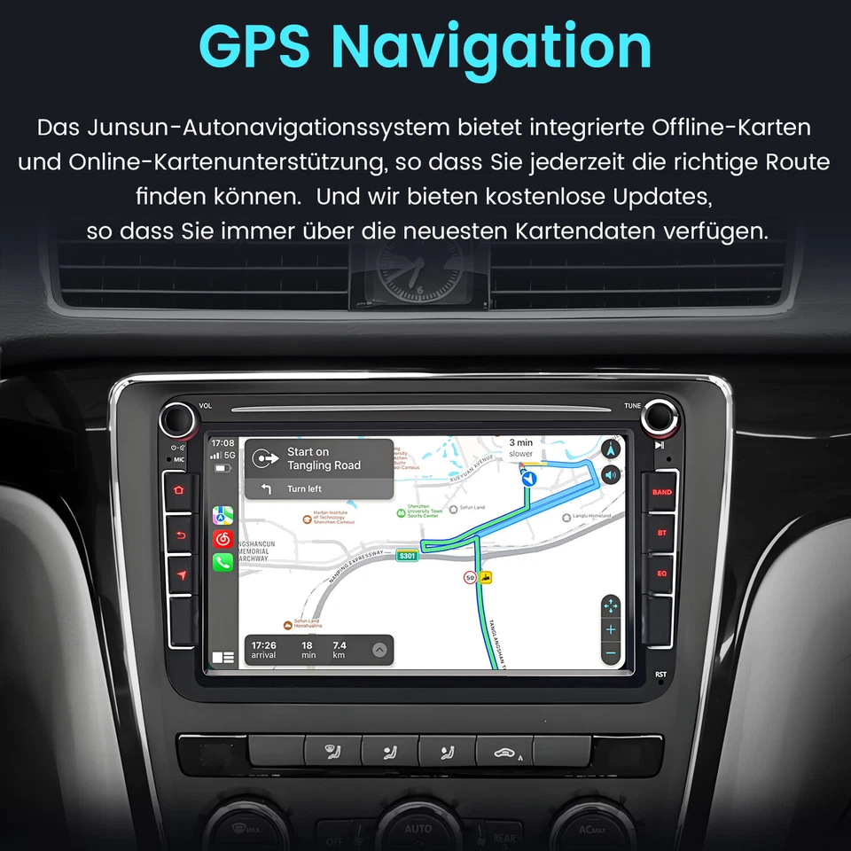 DAB+ Carplay Für GOLF 5 PASSAT Jetta Android13 Autoradio GPS Nav WiFi SWC BT 32G - Bild 3 von 4