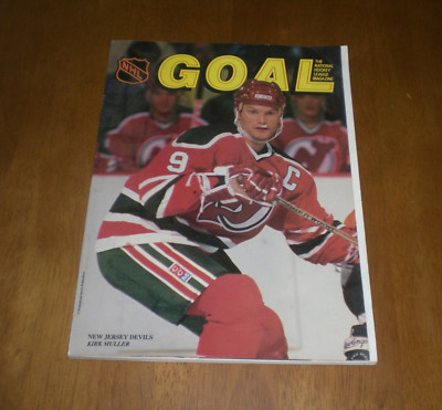 1990 GOAL MAGAZINE PENGUINS vs DEVILS - KIRK MULLER COVER