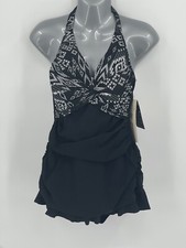 Profile By Gottex Peruvian One-piece Swimsuit Tummy Control Swim Dress Women 6