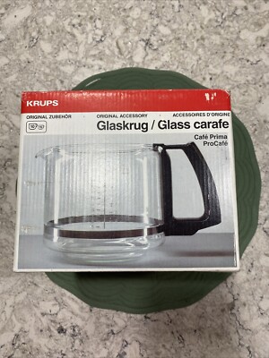 Krups Glaskrug  Glass Carafe Original Cafe Prima ProCafe New Open Box Black