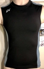 GK MENS SMALL SLVLS DRYTECH COMPRESSION BLACK PLATINUM GYM FITNESS SHIRT AS NWT!