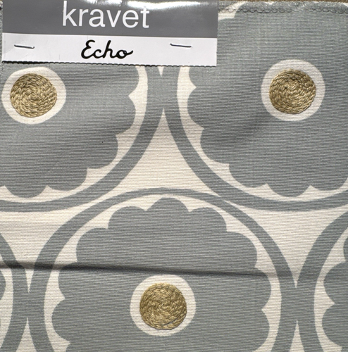 Kravet Pop Flower Echo Design Collection Cotton Embroidered Fabric 2 Samples #6 - Picture 6 of 6