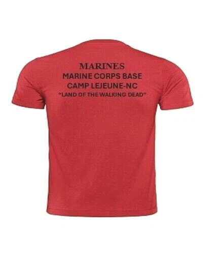 MARINE CORPS BASE CAMP LEJEUNE-NC*WALKING DEAD*MARINES*2-SIDED SHIRT (LICENSED)
