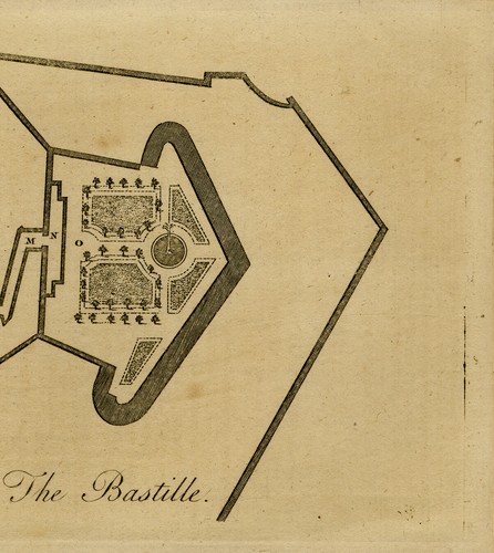 Antiker Druck - Grundriss der Bastille in Paris - Anonym - ca. 1790 - Bild 4 von 5