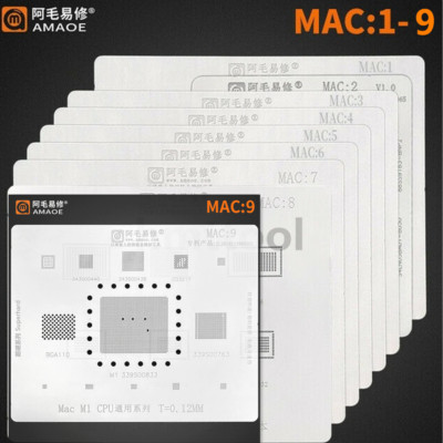 1pc BGA Reballing Stencil MAC 1-9 for MacBook Pro A1534 A1706 Notebook M1 Lot