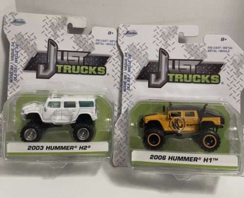 Jada Just Trucks 2006 Hummer H1 KC HILITES 2003 Hummer H2 Die-cast New 1/64 Lot