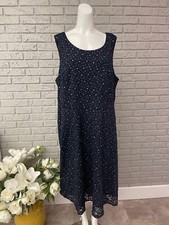 R M Richards Women Navy Blue Sleeveless Sequin Shift Dress Size 20