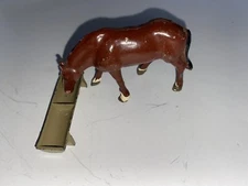 Vintage J. Hill Co. Lead Horse Feeding And Trough Figurine England