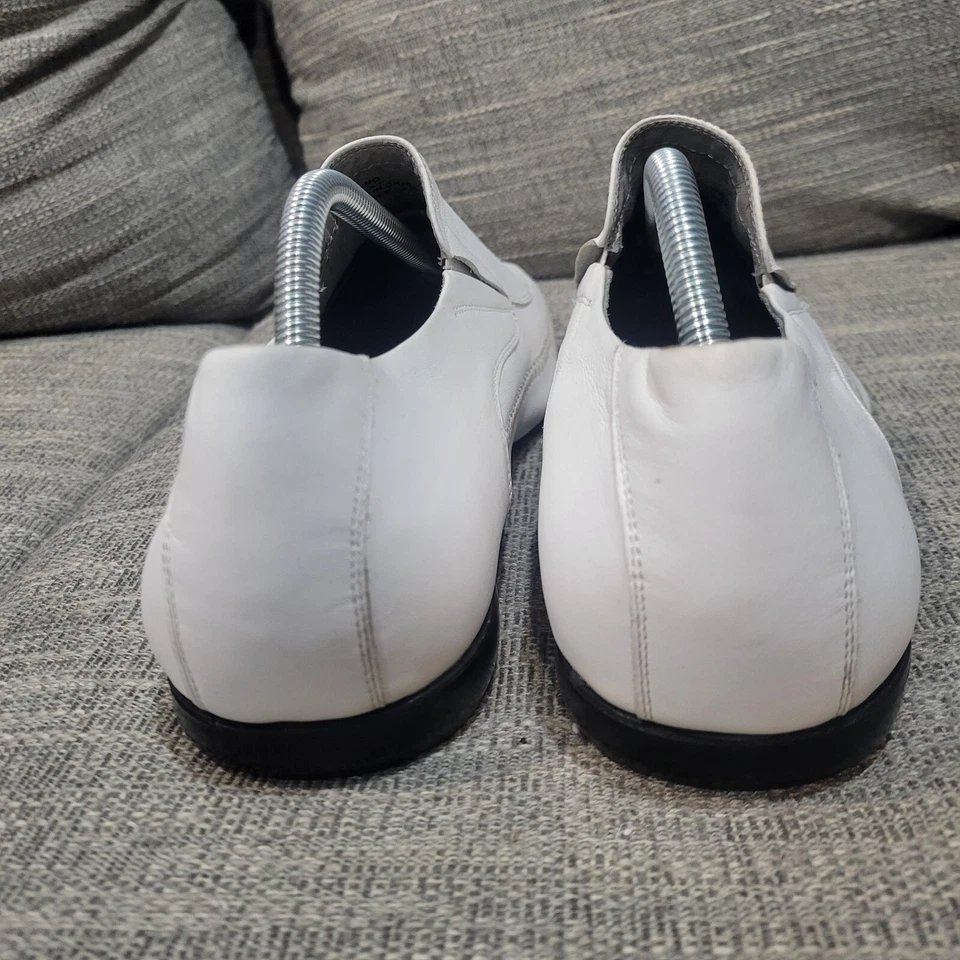 Zapatos sin cordones Steve Madden Cabano para hombre cosidos de cuero blancos talla 9,5 Foto 4 de 4