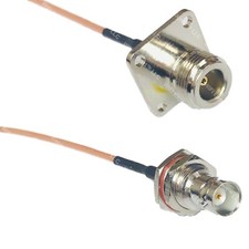 RG316 N FLANGE FEMALE to BNC FEMALE BIG BULKHEAD RF Cable Rapid-SHIP LOT