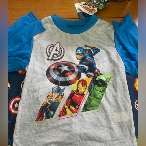 AME marvel avengers lightweight boys pajama set size 8 long sleeve tee and pants - Picture 10 of 12