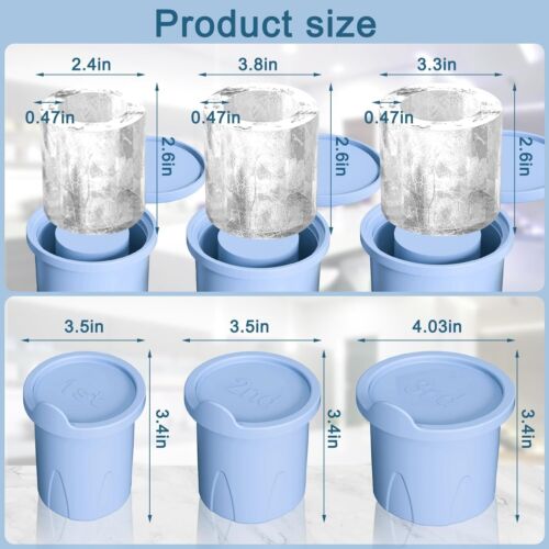 Ice Cube Tray for Stanley Cup, Silicone Hollow Cylinder Ice Cube Molds with Lid - Picture 3 of 7