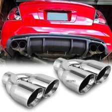 For Nissan Altima Rogue 2.5" In 3.5" Out 9.5'' Double Wall Exhaust Pipe Dual Tip