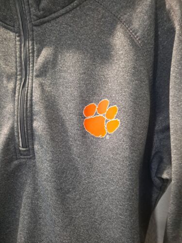 Clemson Tigers (Knights Apparel) Gray 1/4 Zip Long Sleeve Sweatshirt, Size XL - Picture 3 of 9
