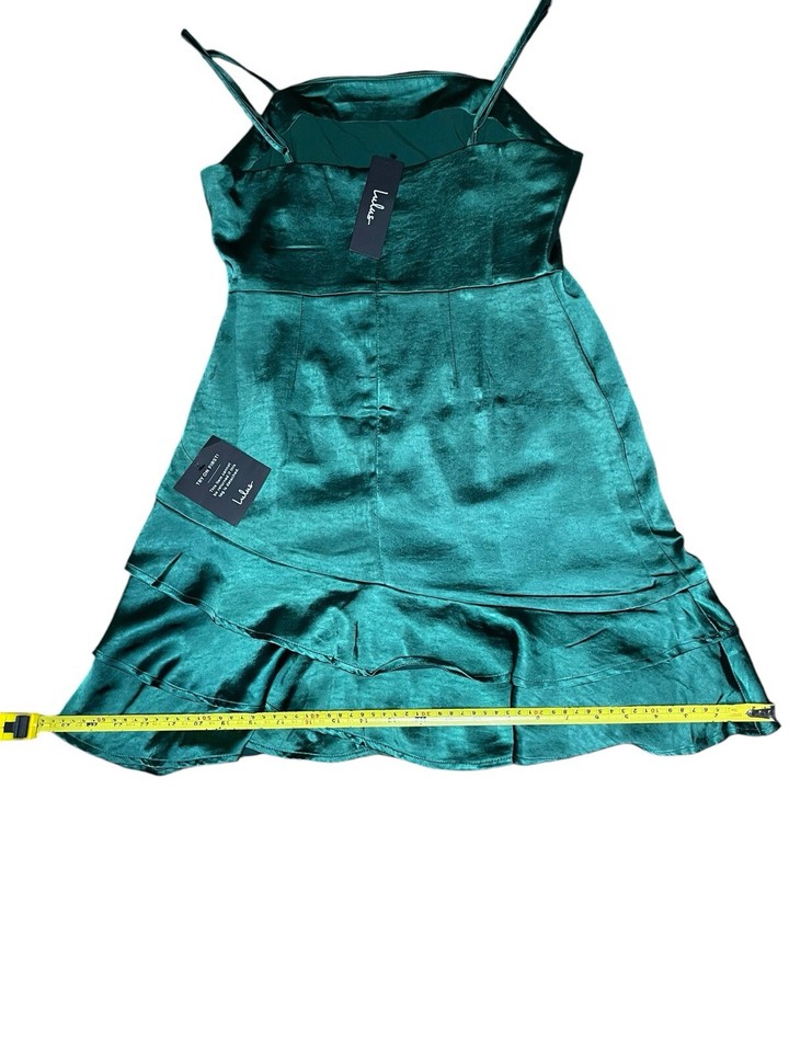 Lulus Emerald Green Satin Mini Dress Size Small Sleeveless