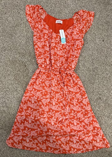 Kaileigh Rebecca Floral Dress MP Coral Flutter Sleeve NWT 0090 - Picture 1 of 12
