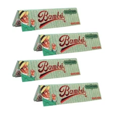Bambu Organic Hemp King Size Rolling Papers, 4 Booklets