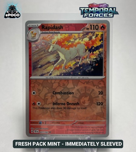Rapidash 027/162 Reverse Holo Pokémon TCG: Temporal Forces Pokemon Card MINT - Imagen 1 de 2