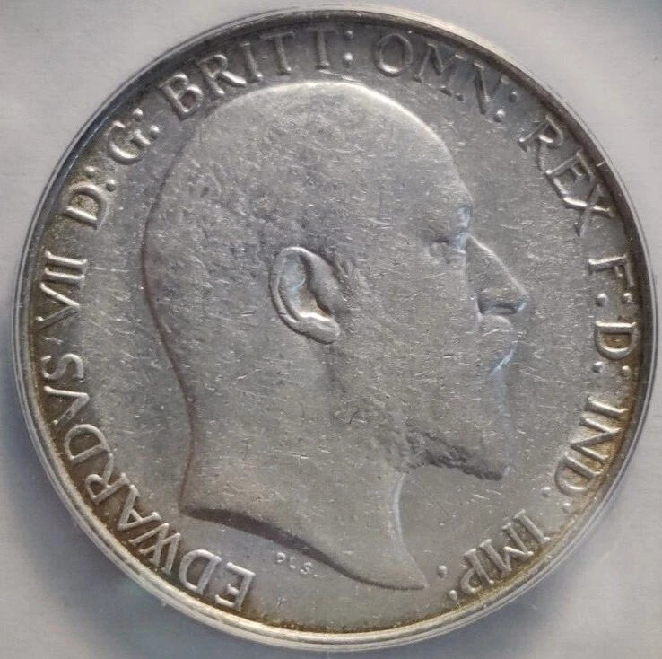 Great Britain 1909 Florin 2 Shilling XF45 Det Edward VII Silver Coin Key Date 3B - Image 4 of 4