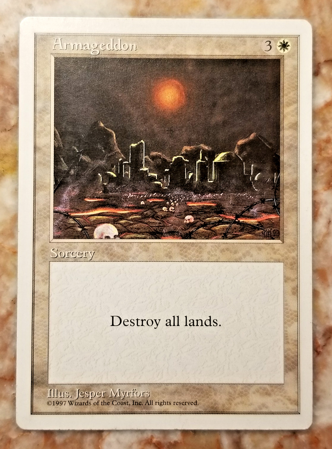 🌟 VINTAGE 1997 Armageddon! 🌟 MTG FIFTH EDITION White Card / LP