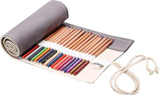 72 Slots Pencil Roll up Case, Portable Canvas Artist Color Pencil Organizer