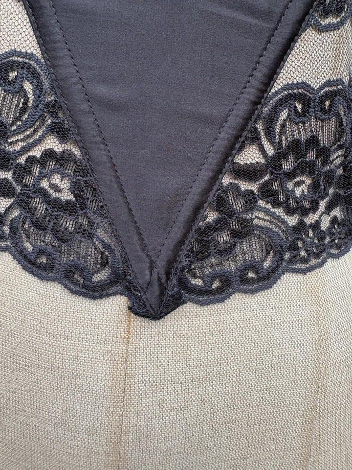 Auténtico Bustier Chevron 34B Vintage Christian Dior Encaje Negro Foto 4 de 4