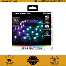 Monster 12 ft RGB LED Sound-Reactive Strip Light w/ Remote Control