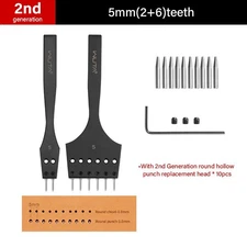 WUTA 5mm Removable Circle Leather Hole Punch Chisel PrickingIron Punche DIY Tool