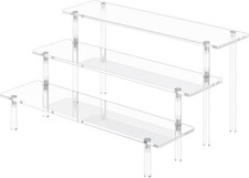 3 Tier Acrylic Display Risers, Large Perfume Organizer Stand, Clear