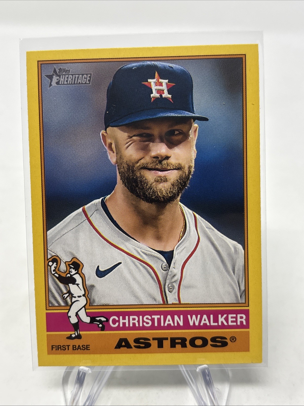 Christian Walker 2025 Topps Heritage Yellow Border Parallel Card #110 Astros