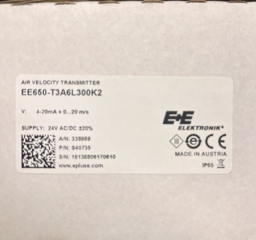 E+E EE650-T3A6L300K2 Air Velocity Transmitter 4000 ft/min (20 m/s) - Picture 7 of 9