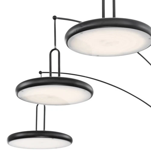 Lite Source Sailee 90" High Black 3-Light LED Modern Arc Floor Lamp - Picture 3 of 3