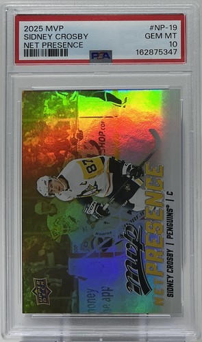 Sidney Crosby PSA 10- 2025 Upper Deck MVP ‘Net Presence’ -Penguins Captain
